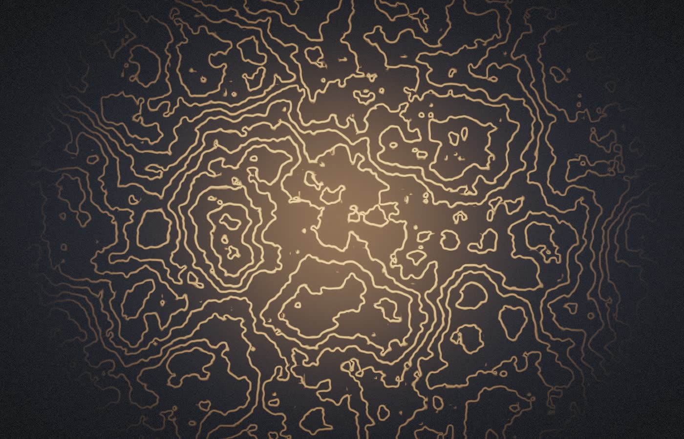 Fine amber contour lines mapping a luminous topography.