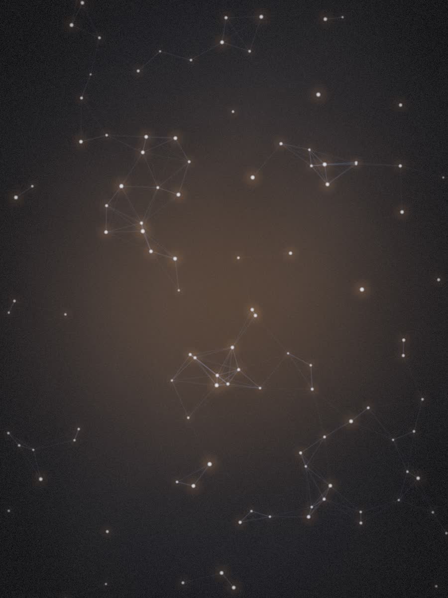 A constellation of glowing nodes connected by faint lines.